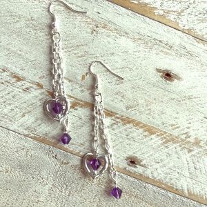 Gorgeous purple Swarovski Crystal earrings